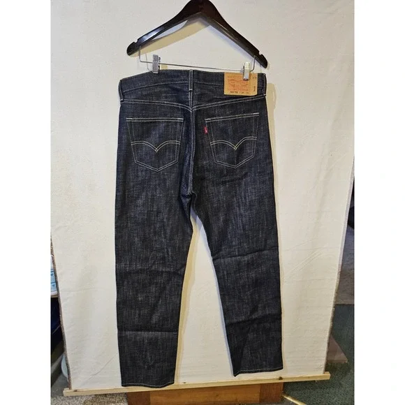 Levi's 501 Men's Original Fit Jeans Dark Indigo Denim, Straight Leg, Button - Picture 15 of 15